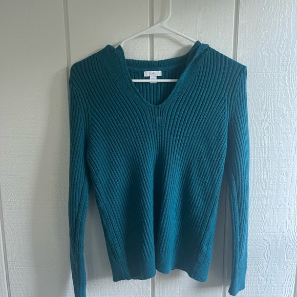 J. Jill Deep Teal V-Neck Sweater - Picture 1 of 3